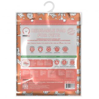 MISOKO Reusable Pee Pad 80x140cm XL 2-pack, with Puppies, Coral