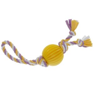 MISOKO Dog Toy Ball with Rope 30 cm, colorful, latex