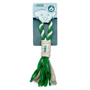 NATURES PROTECTION dog toy with rope, green, 27 cm