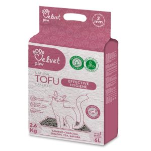 Velvet Paw TOFU Bamboo Charcoal for effective hygiene 6 L, 2 mm granule