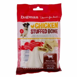 DOGMAN Chicken Stuffed Bone 2-pack S, Vit 12.5cm